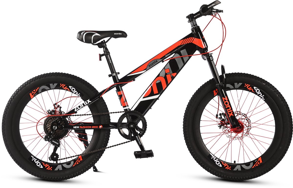 zonix new fashion bike jongensfiets mtb 22 inch 7 speed shimano rood
