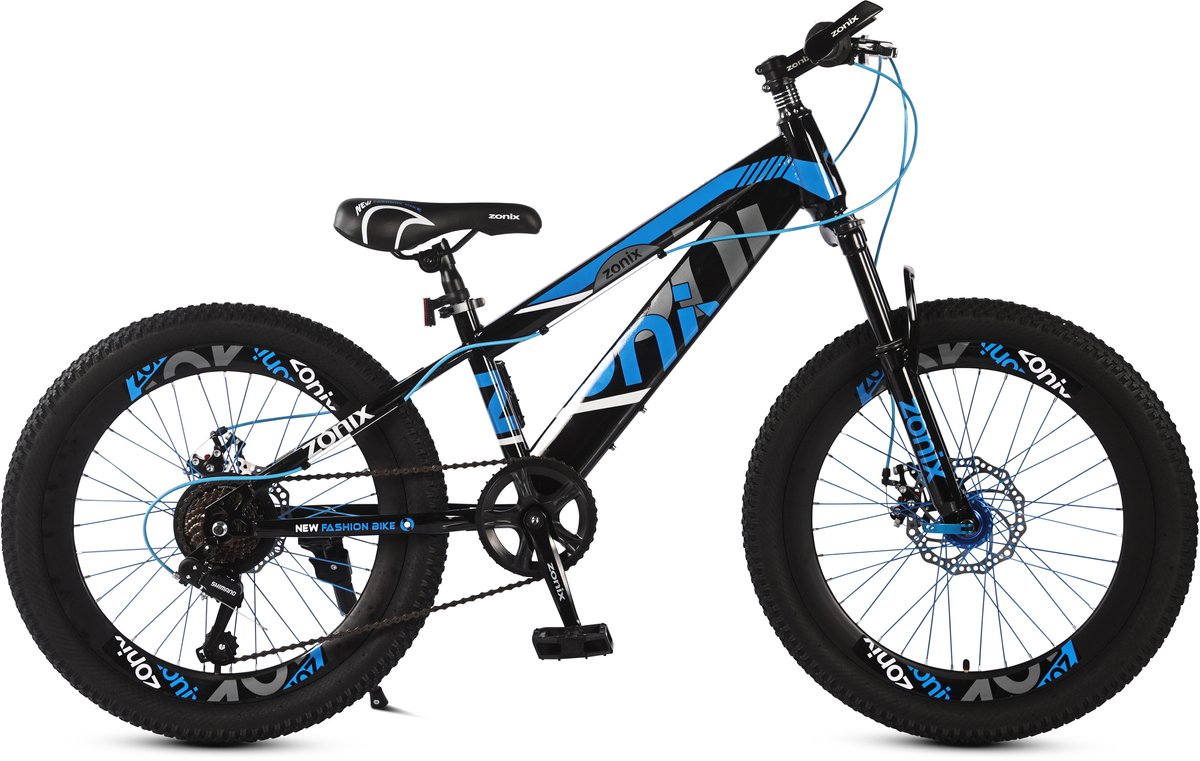 zonix new fashion jongensfiets mtb 20 inch 7 speed shimano blauw