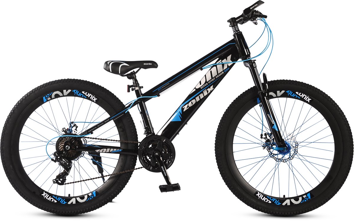 zonix road bike jongensfiets mtb 26inch 21 speed shimano blauw