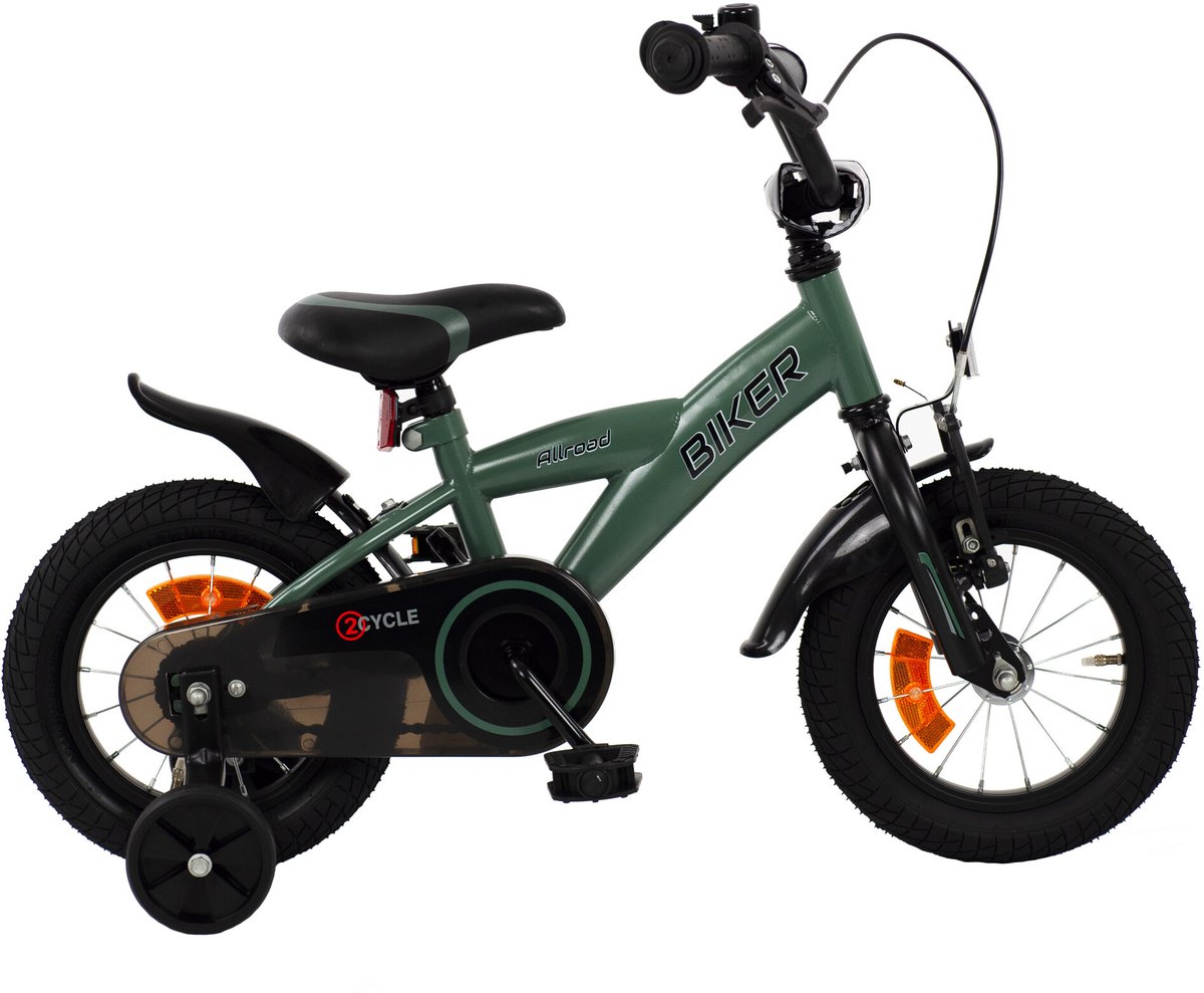 2Cycle Biker - 12 inch - Kinderfiets - Groen Kinderfiets kopen online