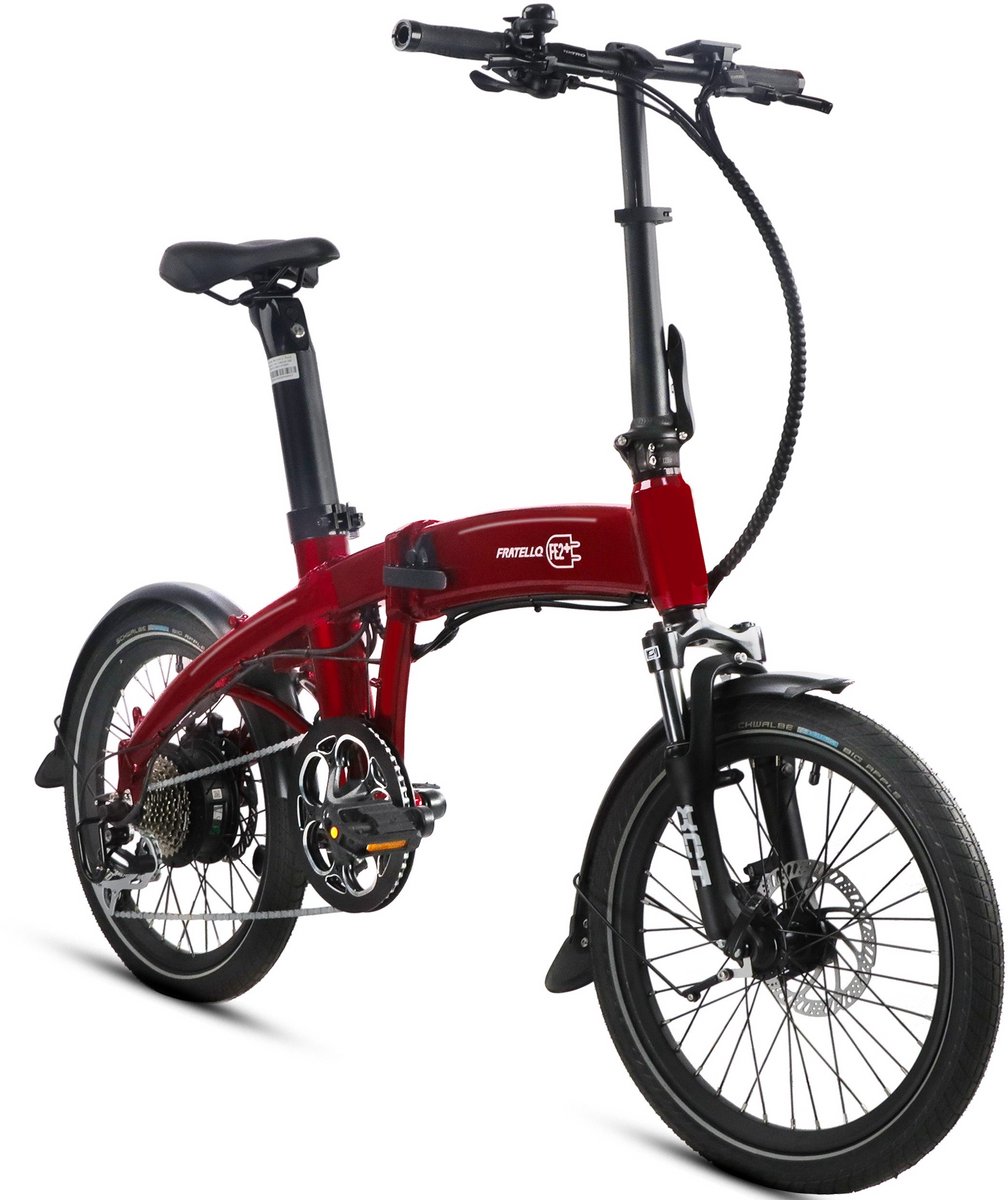 elektrische fiets tab ff2 elektrische vouwfiets 100 km actieradius 756wh verwijderbare accu 20 inch citybanden shimano 8 versnellingen hydraulische schijfremmen achterwielmotor opvouwbaar rood