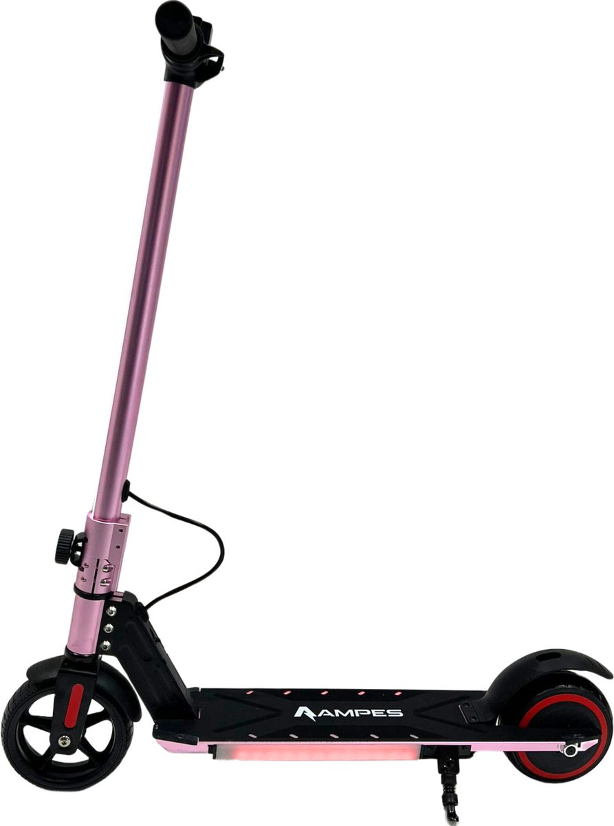 Elektrische Step voor Kinderen - Ampes - Bereik tot 10KM - 16KM/H - Krachtige 150W Motor - Compact inklapbaar - 7 Inch Anti-Lek Banden - Inclusief LED Verlichting - Roze Elektrische Step kopen online