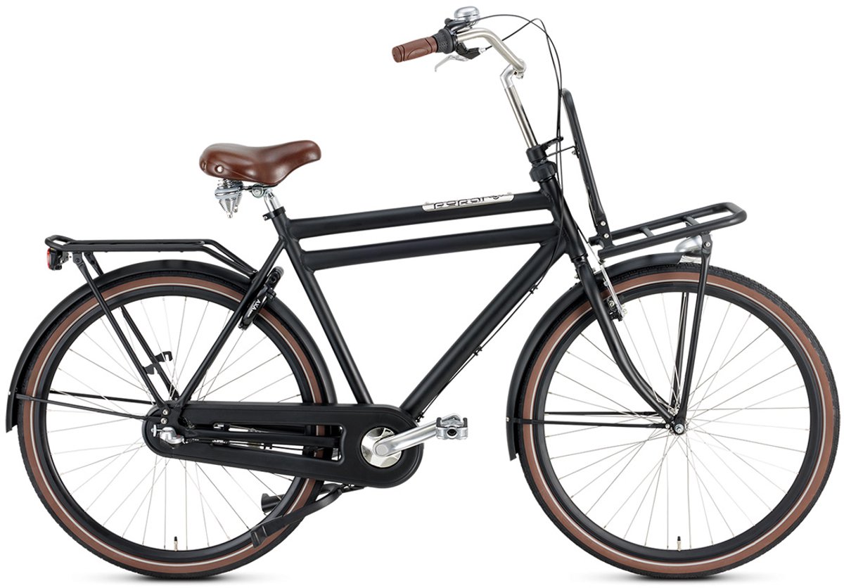 popal daily dutch prestige n7 vb transportfiets stadsfiets aluminium frame heren 61 centimeter mat zwart