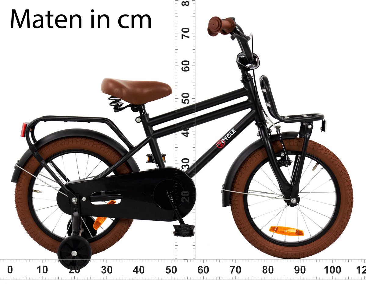 2Cycle Cargo kinderfiets 16 inch (4 tot 6 jaar) voor jongens zwart Kinderfiets kopen online