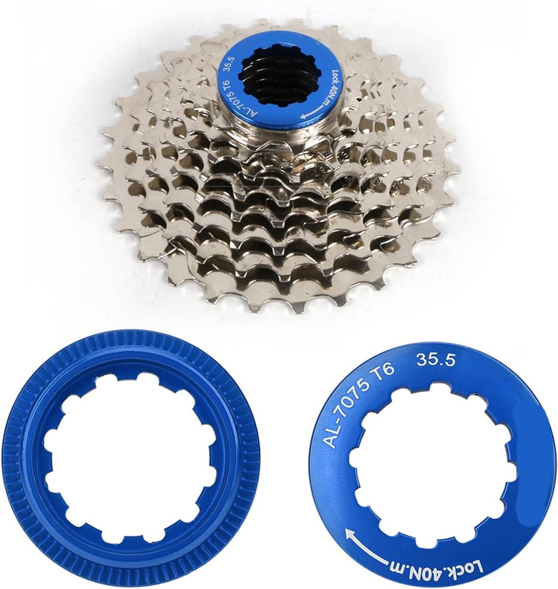 allecto plus cassetteborgring voor 7 11 versnellingen mountainbike blauw fiets cassette vervangingsonderdeel met 7 versnellingen