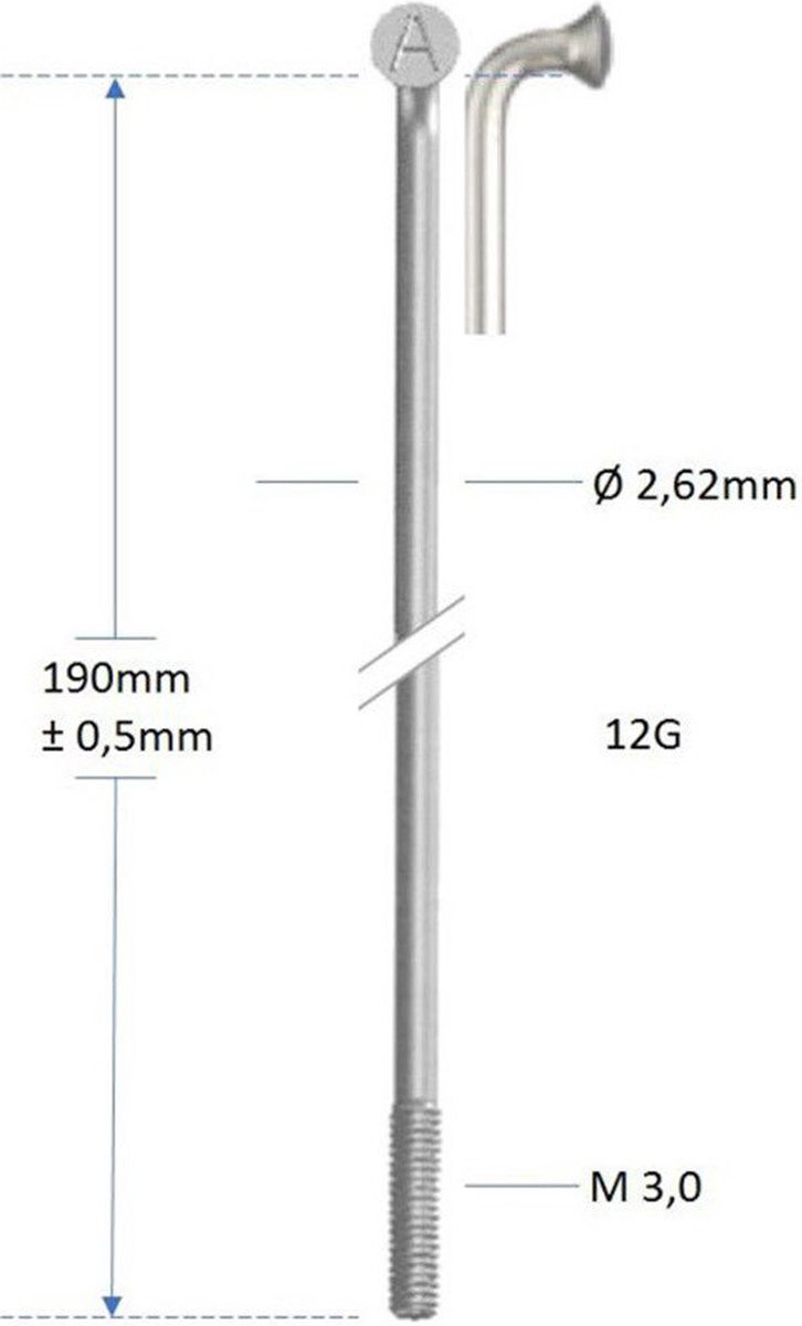 Alpina Spaak Zink 12-265 zonder nippel zilver (144st) Fiets kopen online