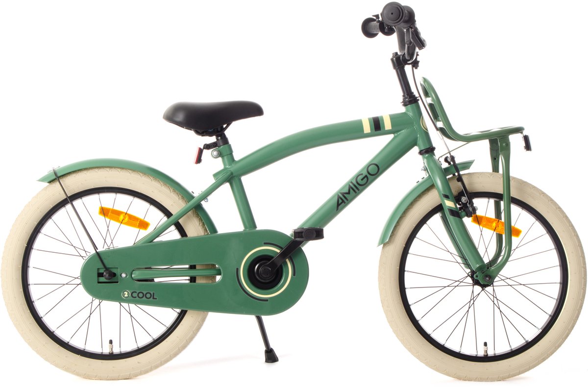 AMIGO 2Cool Jongensfiets 20 Inch - Kinderfiets voor 6 tot 8 Jaar - 115-125 cm - Groen Kinderfiets kopen online