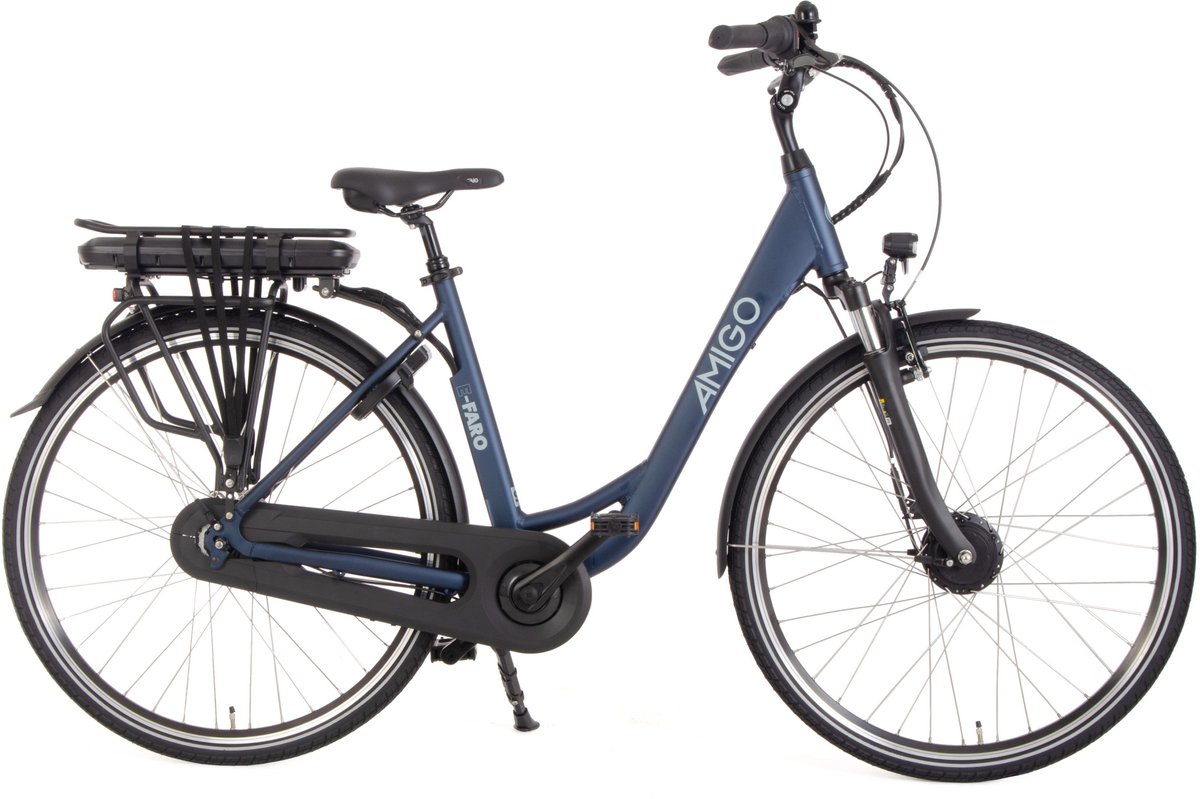 AMIGO E-Faro S2 Elektrische Fiets - E-bike 28 Inch - 50 cm - Damesfiets - 7 Versnellingen - Rollerbrake - 536 Wh Accu - Matblauw Fiets (elektrisch) kopen online