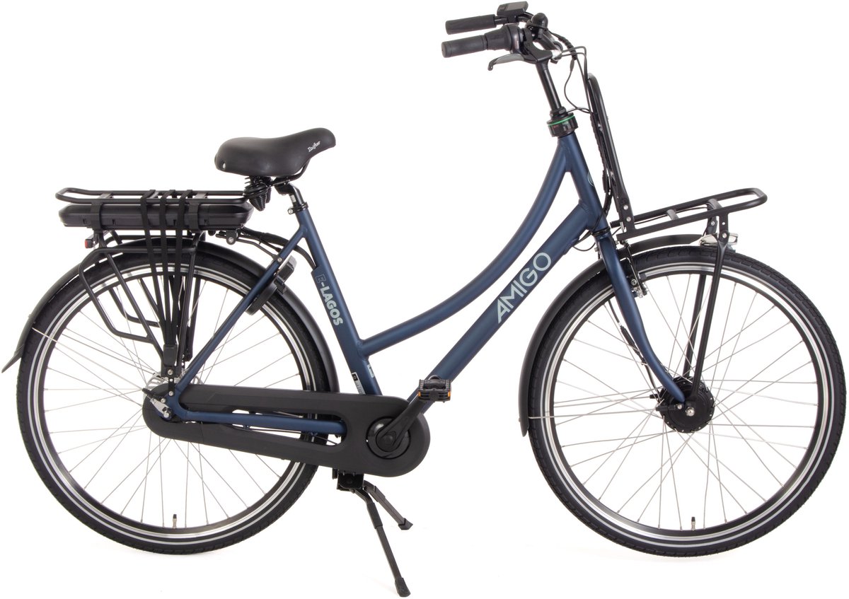 AMIGO E-Lagos T3 Elektrische Fiets - E-bike 28 Inch - 50 cm - Damesfiets - 7 Versnellingen - Rollerbrake - 536 Wh - Matblauw Fiets (elektrisch) kopen online