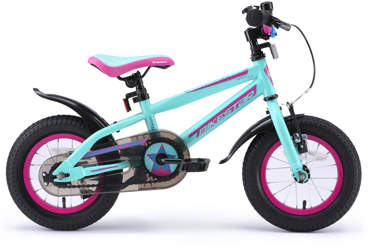 Bikestar kinderfiets Urban Jungle 12 inch turquoise paars Kinderfiets kopen online