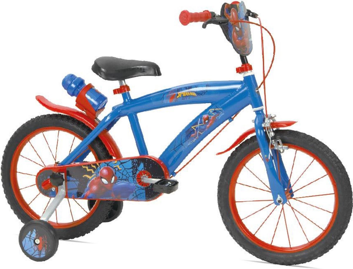 disney spiderman 16 fiets blauw jongen