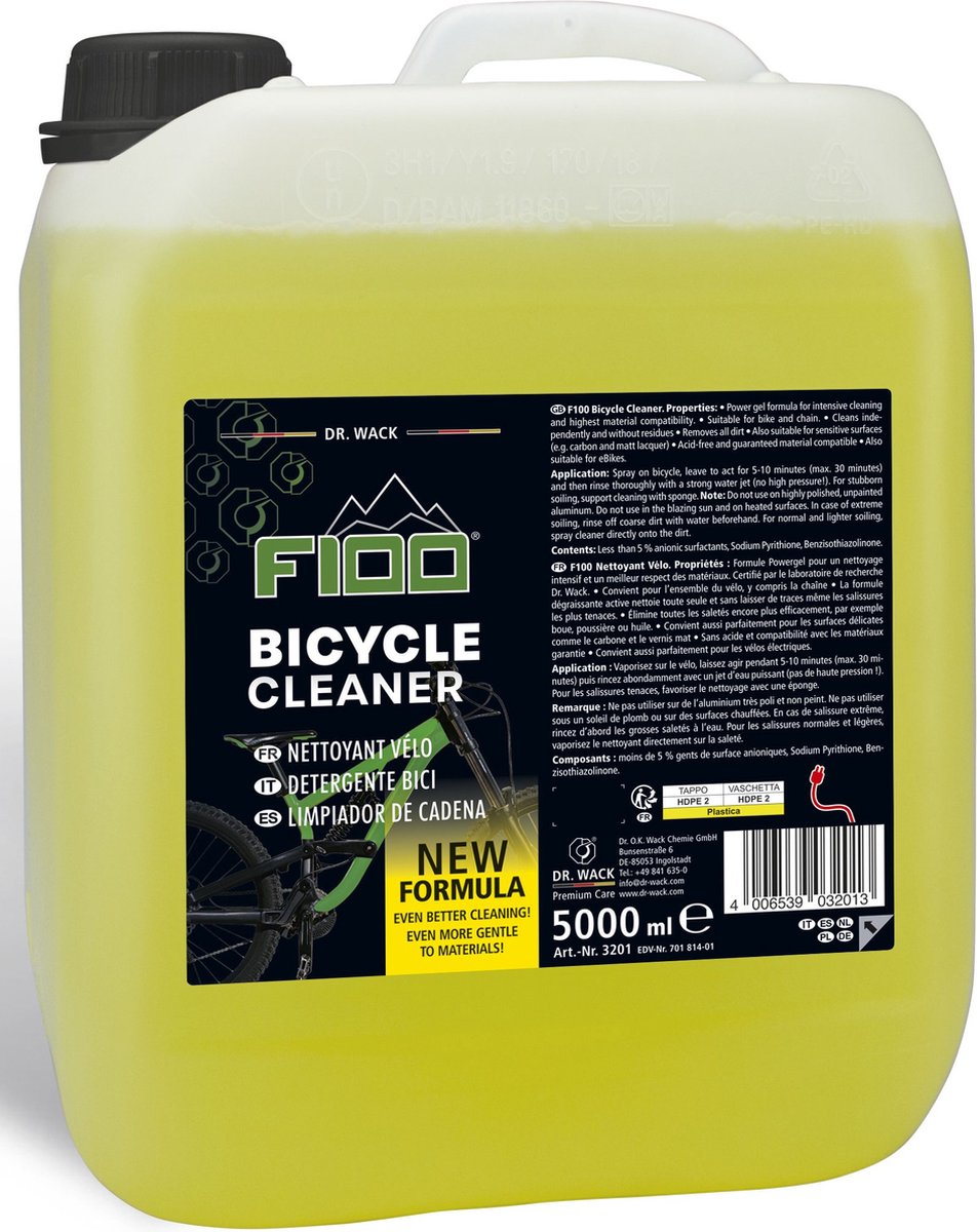 dr wack fietsreiniger f100 bicycle cleaner voor de werkplaats 5 liter