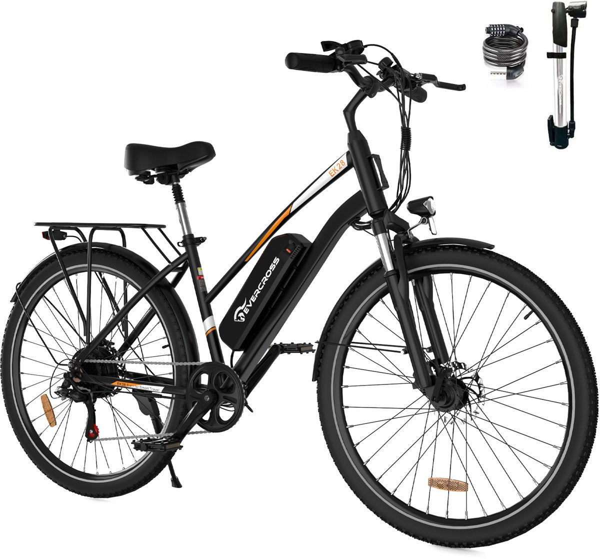 EVERCROSS EK28 Elektrische Fiets - 28 Inch City Commuter EBike - 250W- 36V 12Ah - Zwart Fiets (elektrisch) kopen online