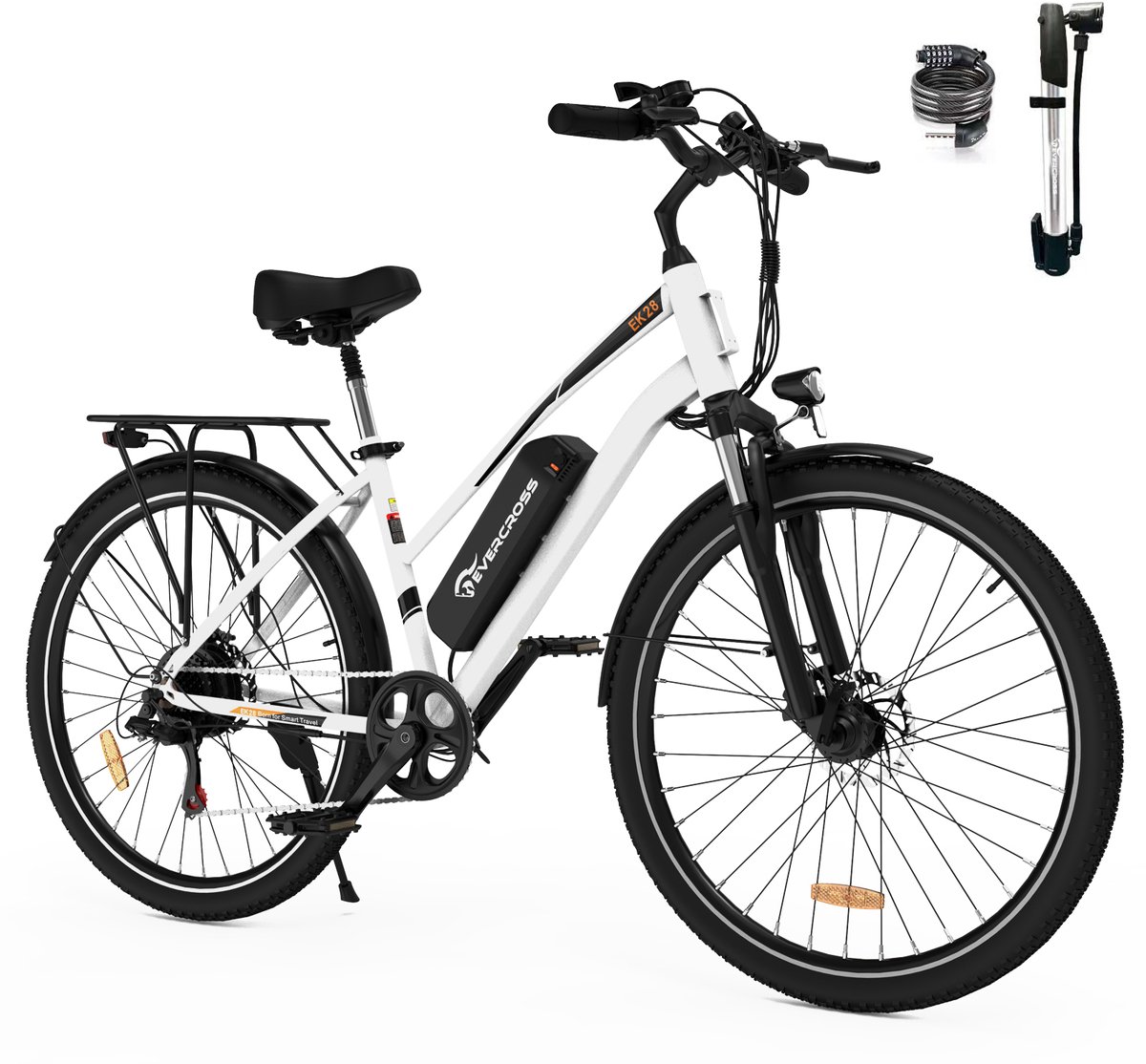 evercross ek28 elektrische fiets 28 inch city commuter ebike 250w 36v 12ah