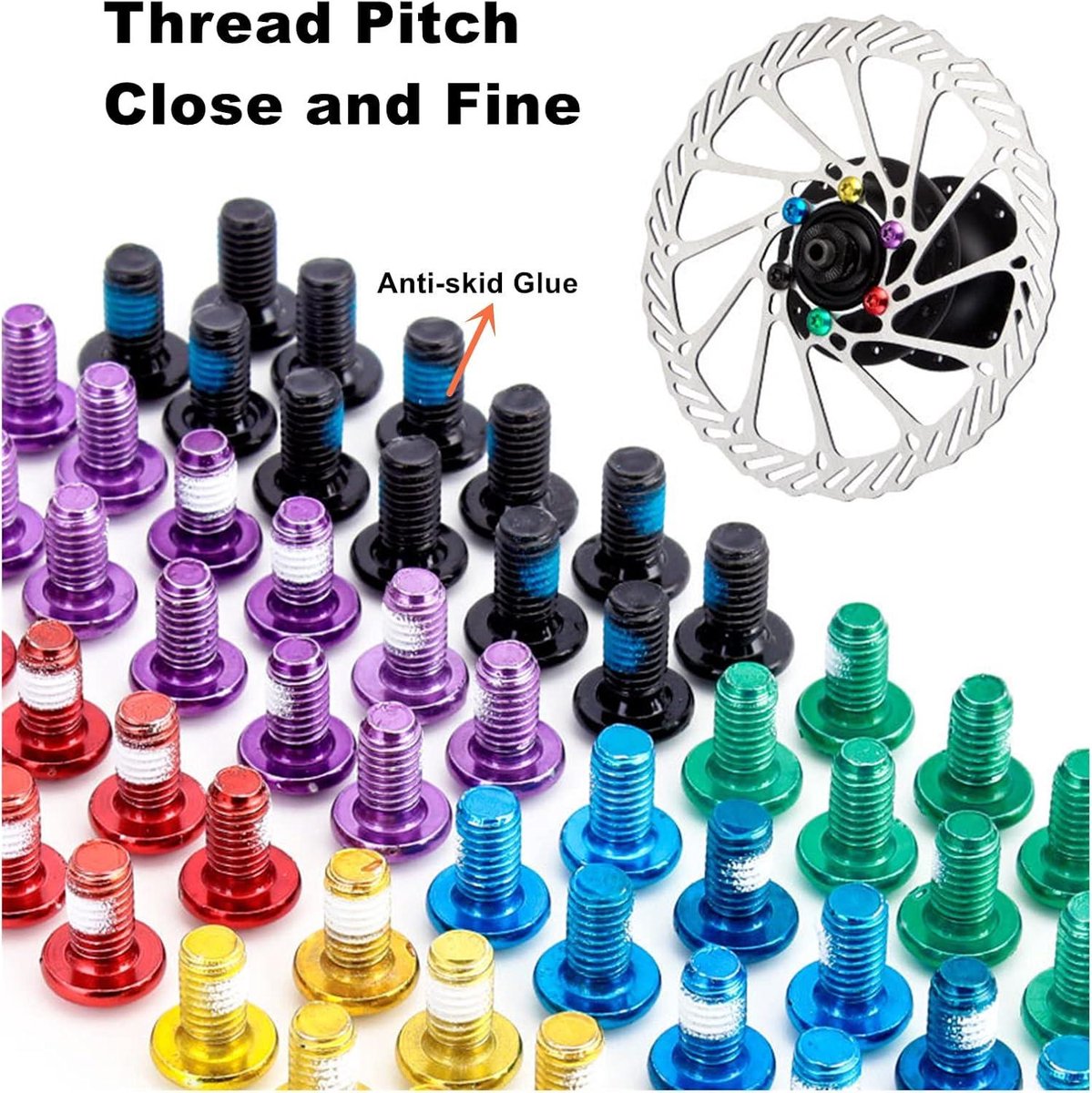 Fietsremschijven schroeven 12 stuks, M5 x 10 mm, geanodiseerde fietsschijfremschroeven, T25-fietsrotorschroef - voor MTB racefiets mountainbike, zwart, handig voor bevestiging Fiets kopen online