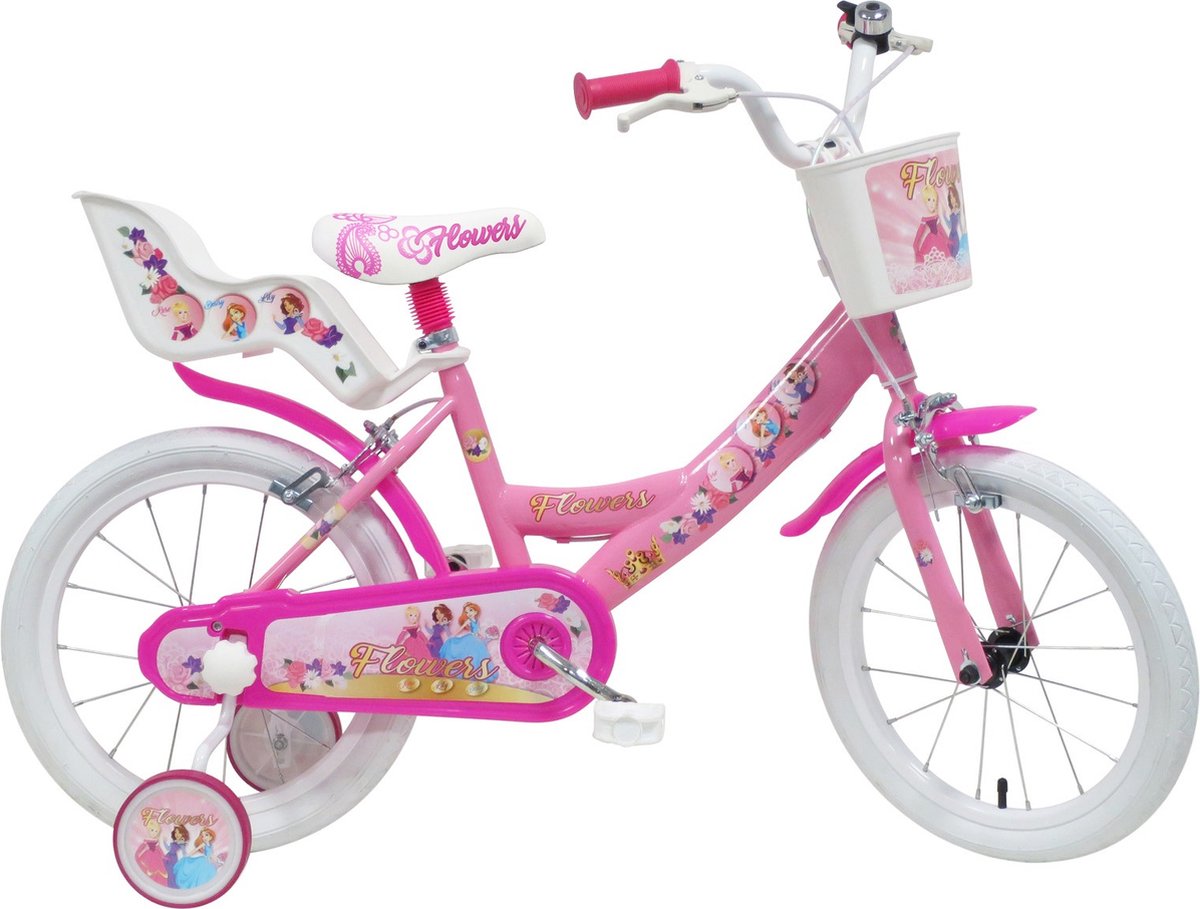Flowers 16 inch kinderfiets roze Kinderfiets kopen online