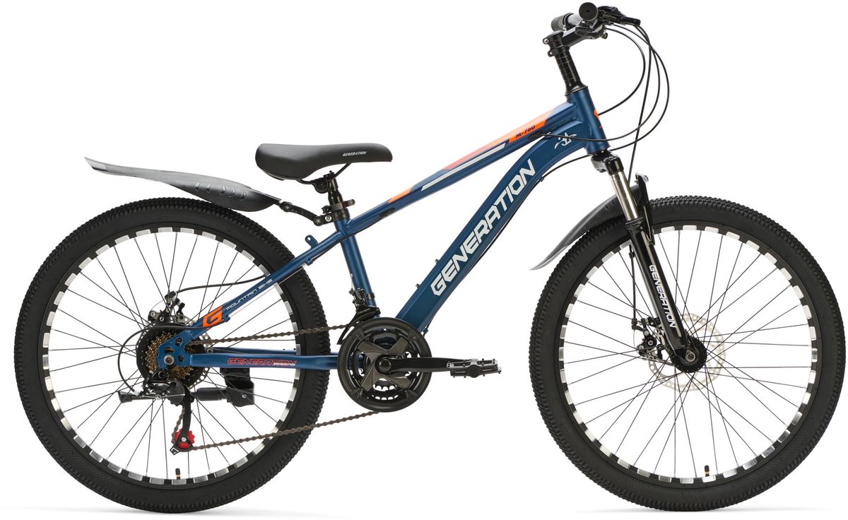 Generation M-760 mountainbike 24 inch – Blauw met spatborden Kinderfiets kopen online