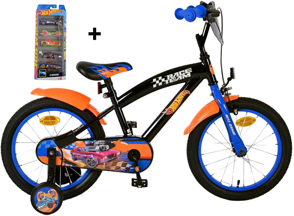 Hot Wheels Kinderfiets - Jongens - 16 inch + gratis 5 pack auto Kinderfiets kopen online