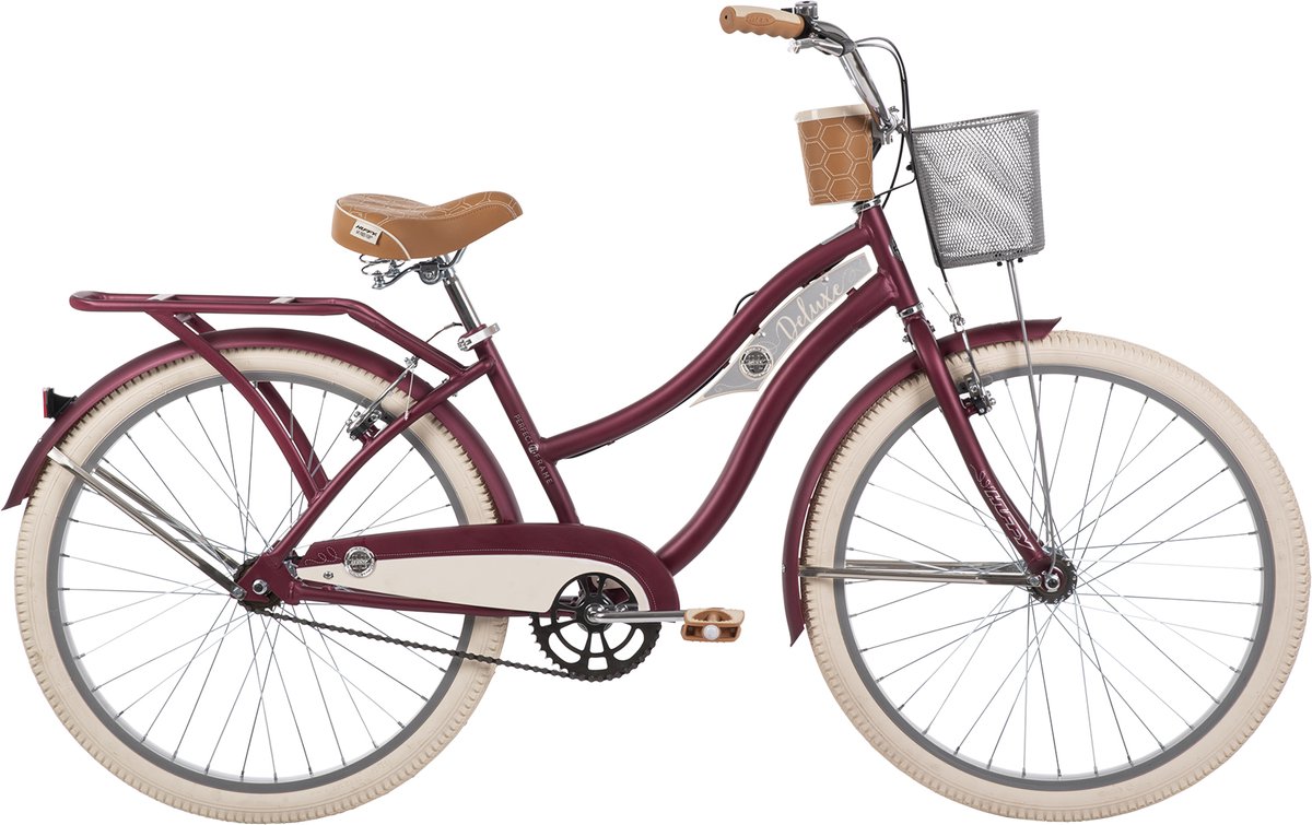huffy deluxe 26 inch cruiser fiets donkerrood