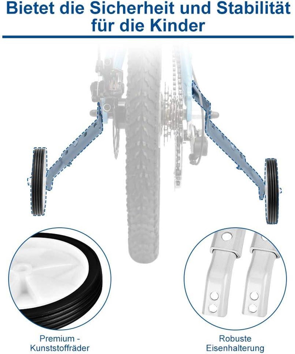 JGS Premium - Kinderfiets Stabilisatoren 1 Paar Zijwielen Voor 16 Inch tot 22 Inch Fietsen (Zilver) - Veiligheidstrainingswielen Voor Kinderfietsen Kinderfiets kopen online