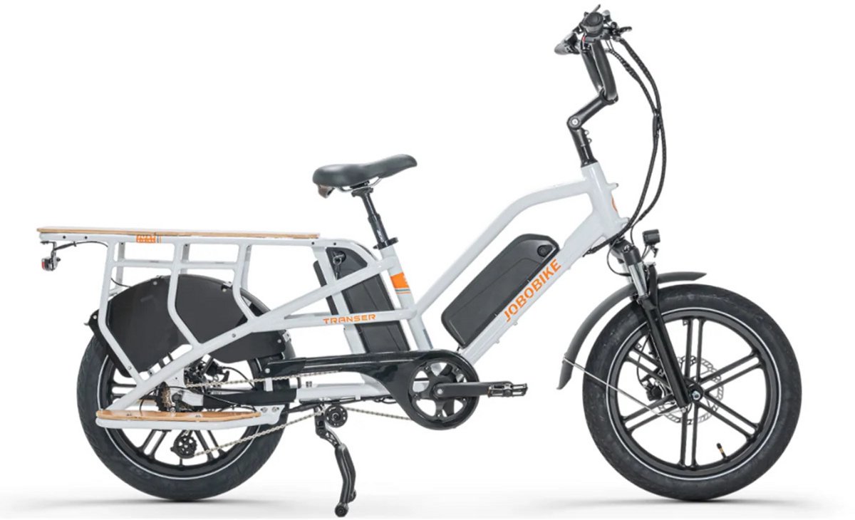 jobobike transer elektrische longtail e cargo 20 inch 250w motor 7 versnellingen 60 km actieradius hydraulische schijfremmen wit