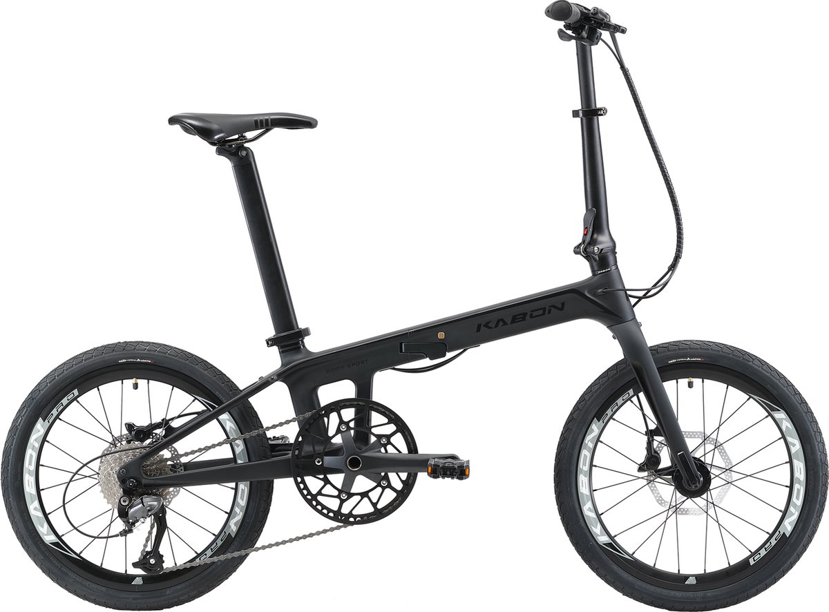 kabon vouwfiets stadsplooifiets carbon shimano altus 9s 20 inch zwart