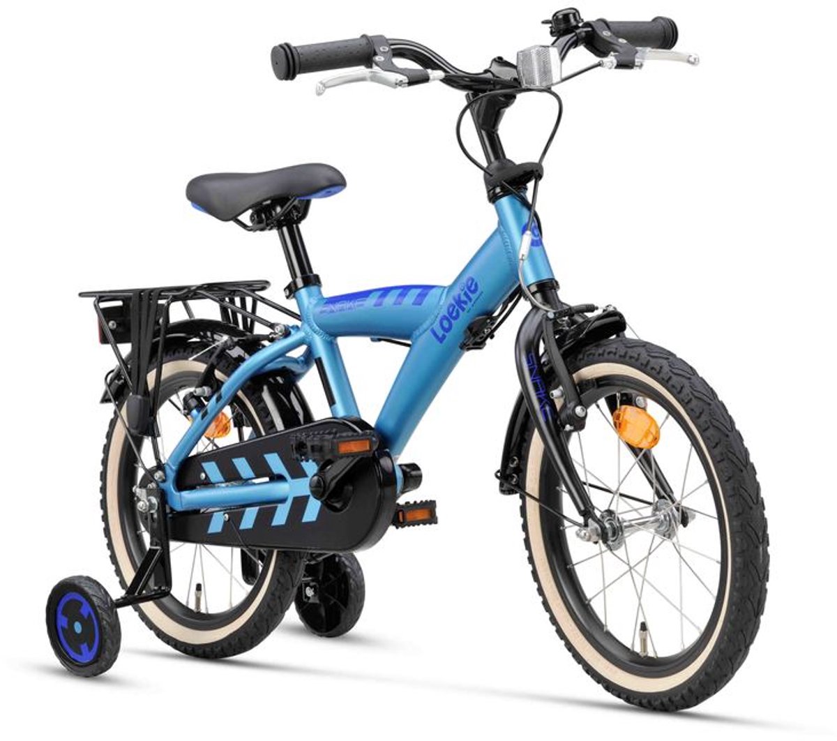 loekie snake kinderfiets blauw 16