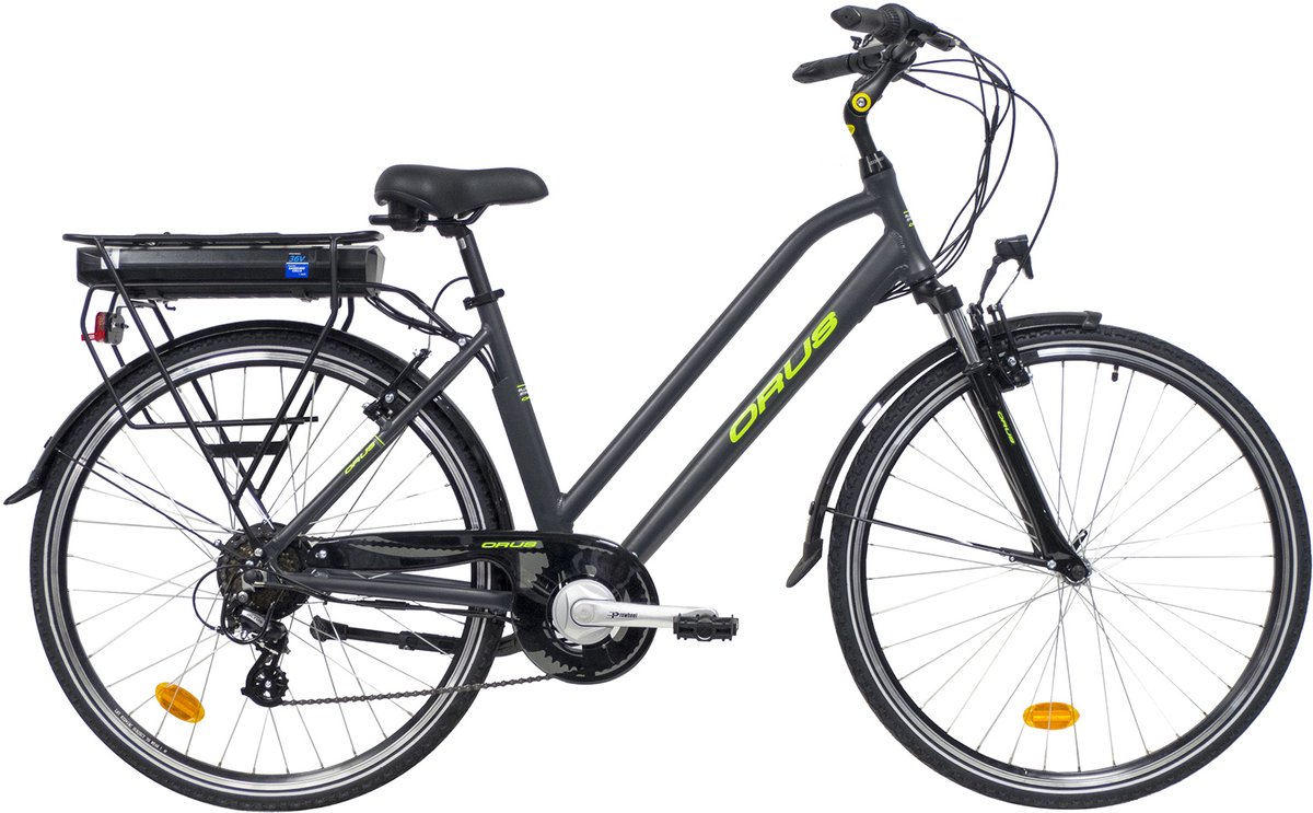 orus randonnee elektrische fiets dames 13 ah grijs