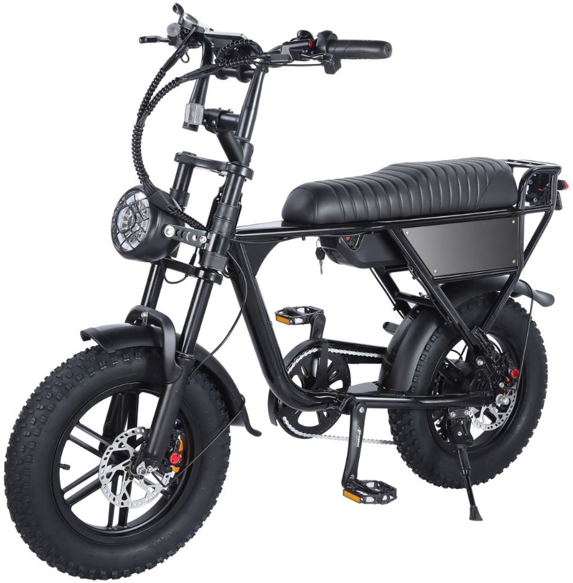 ouxi c63 mini fatbike 250w zwart rijklaar 16 inch gratis telefoonhouder gratis alarm