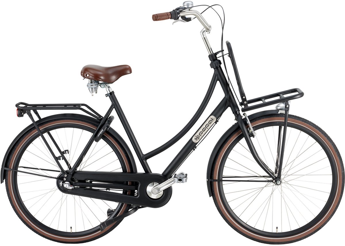 popal daily dutch prestige n7 vb transportfiets stadsfiets aluminium frame dames 50 centimeter mat zwart