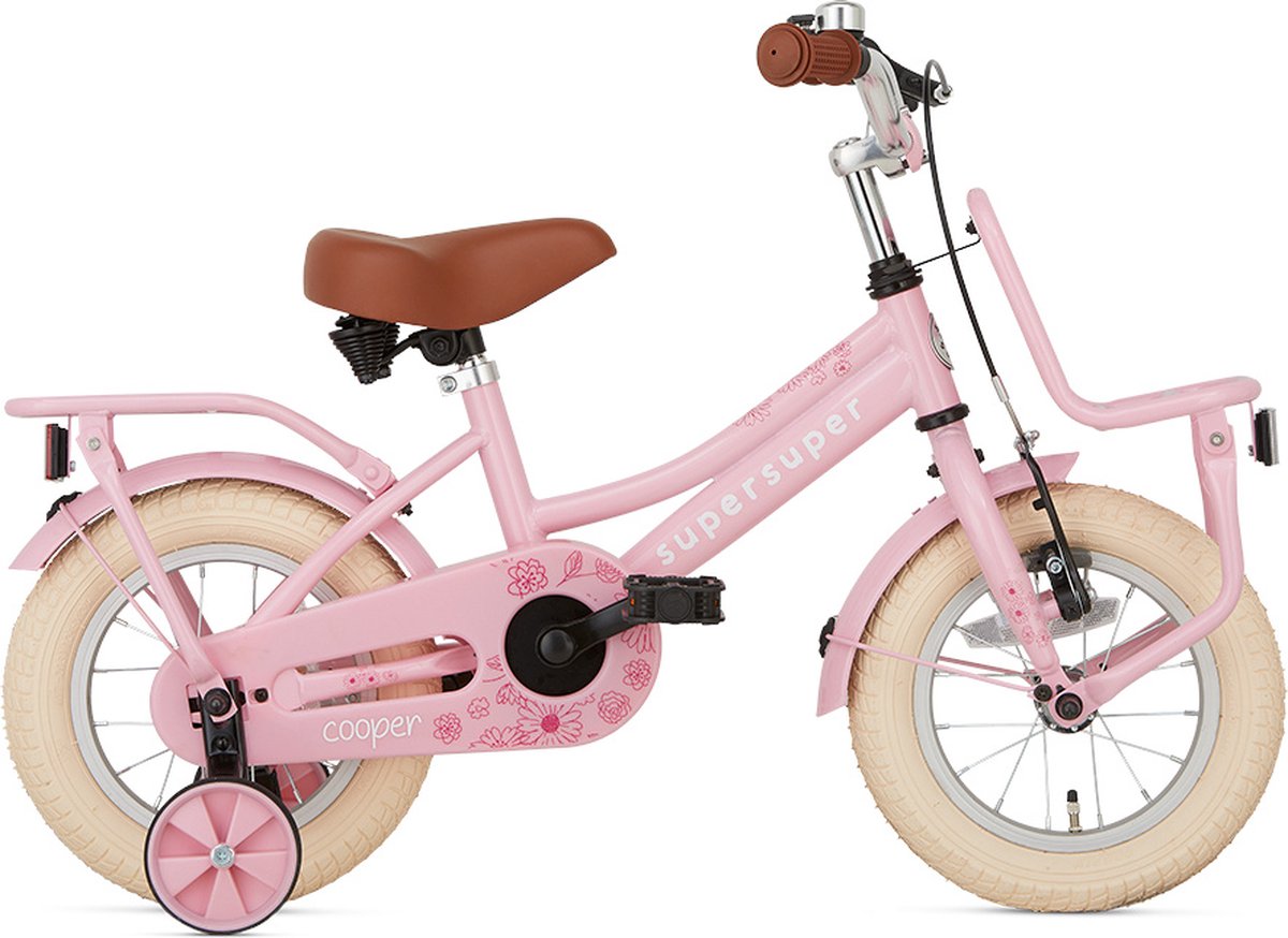 Supersuper Cooper - Kinderfiets - Meisjesfiets - 12 inch - Roze Kinderfiets kopen online
