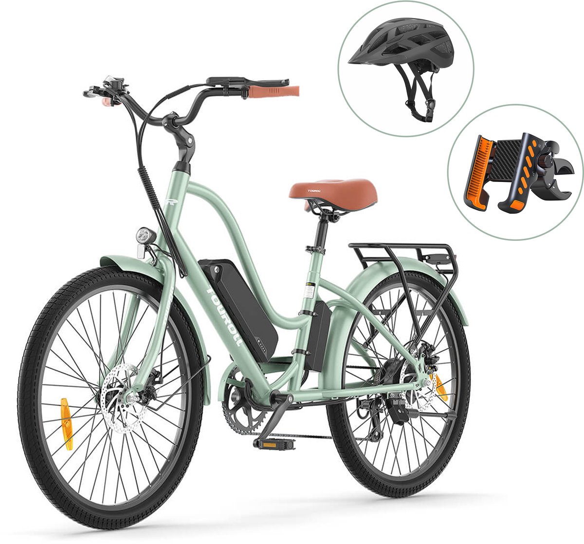 touroll b2 blauw groen eu stekker 36v250w 15 6ah e bike inhoud geschenkverpakking oranje hoogwaardige stuurhouder voor mobiele telefoons fietshelm met led achterlicht en insectennet