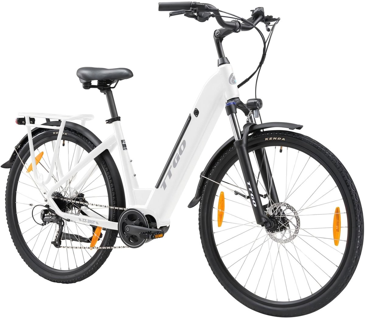 TTGO ZZ-28ST Elektrische Fiets - 250W BAFANG Motor - 36V20Ah Batterij - 700C*45C Band - Shimano 9 Versnellingen - Hydraulische Schijfrem - Wit Fiets (elektrisch) kopen online