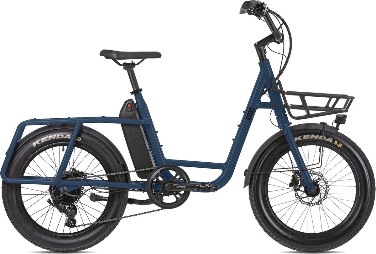uco plus elektrische transportfiets city alu blauw