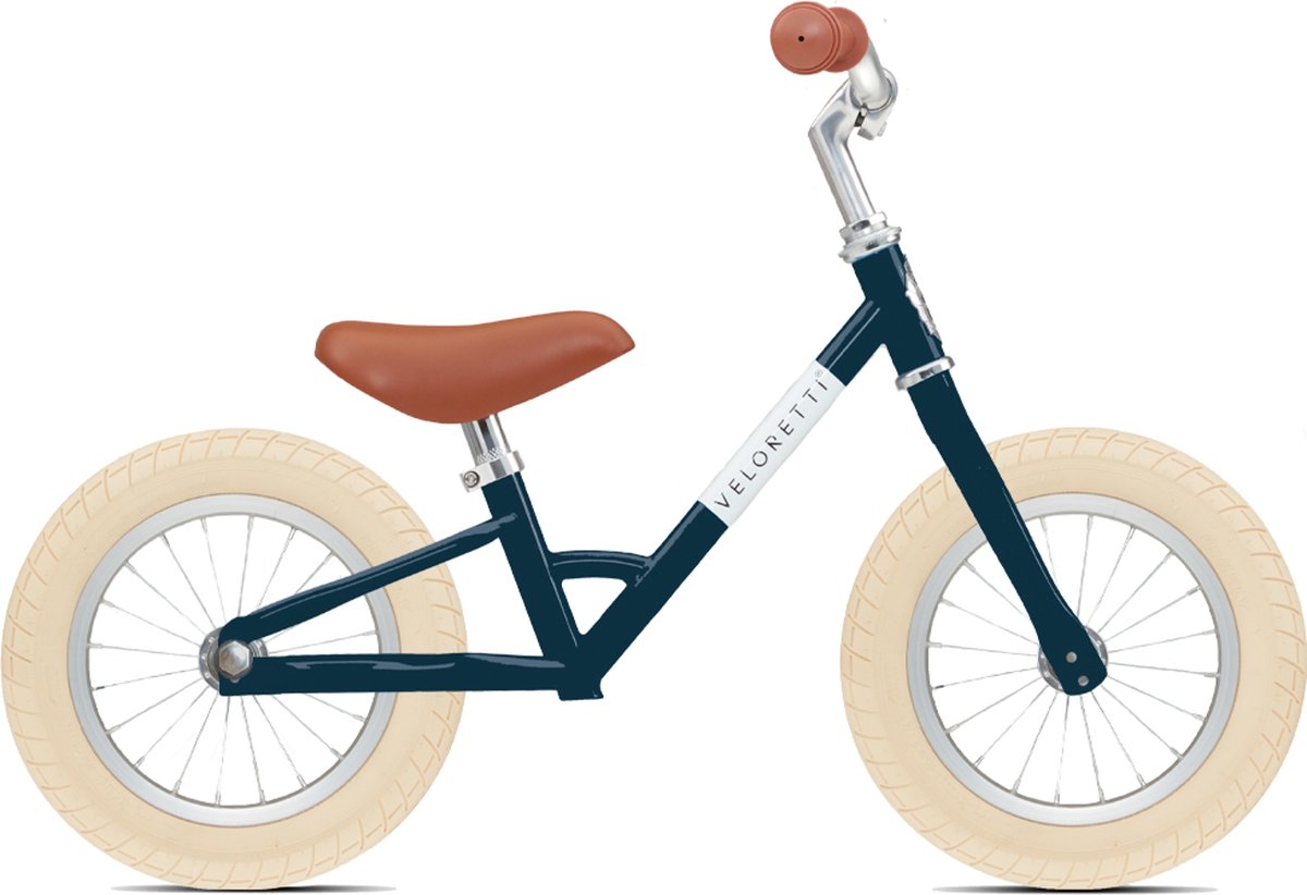 Veloretti Mini loopfiets - 12 inch - Donkerblauw - 2-4 jaar Kinderfiets kopen online