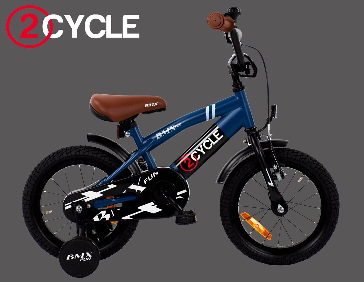 2Cycle BMX Fun kinderfiets 14 inch (3 tot 5 jaar) voor jongens blauw Kinderfiets kopen online