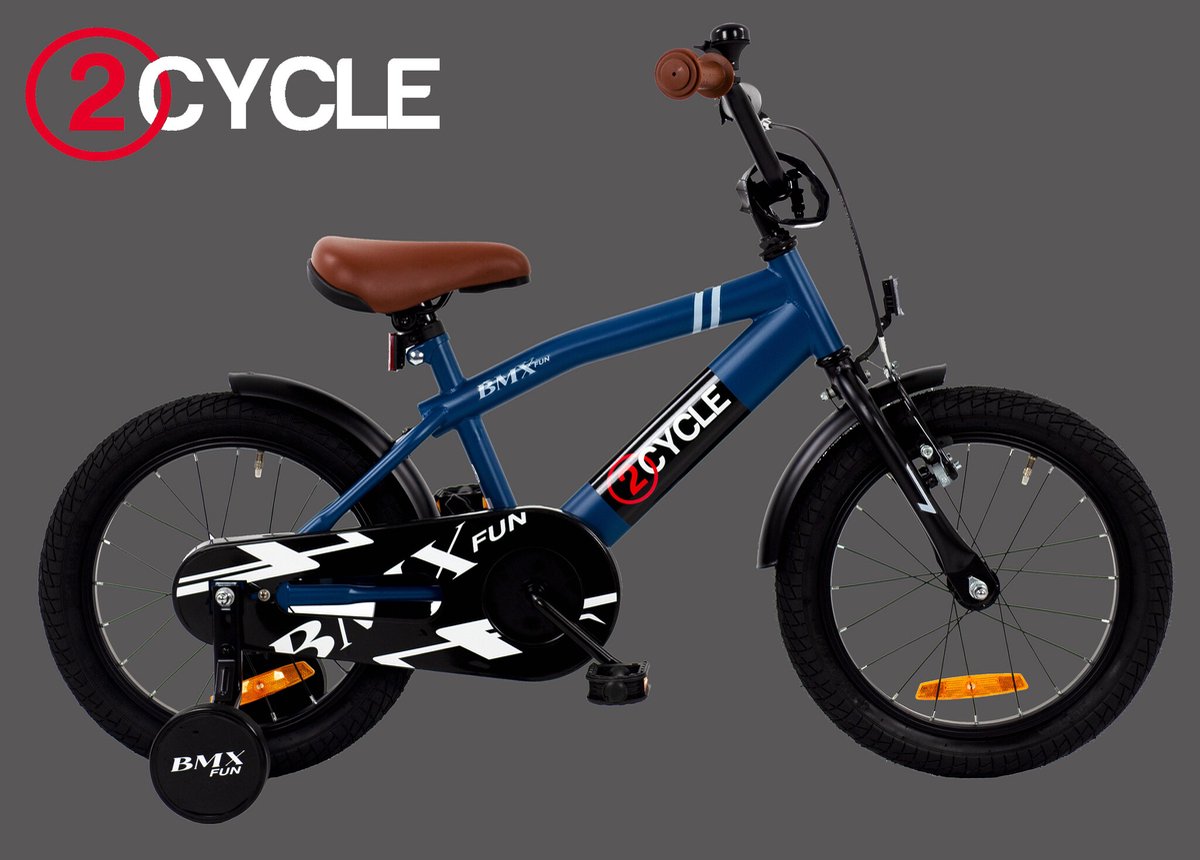 2Cycle BMX-Fun kinderfiets 16 inch (4 tot 6 jaar) voor jongens blauw Kinderfiets kopen online