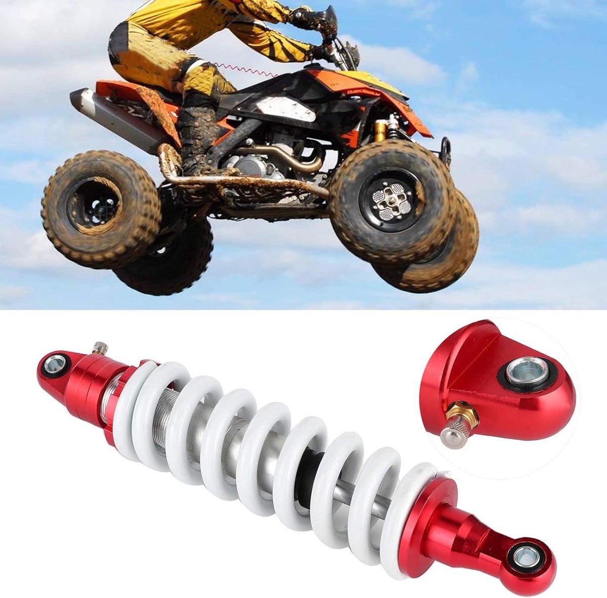 allecto plus achterschokdemper van 330 mm voor motorfiets kart atv motocross dirt bike en buggy met stang achteras