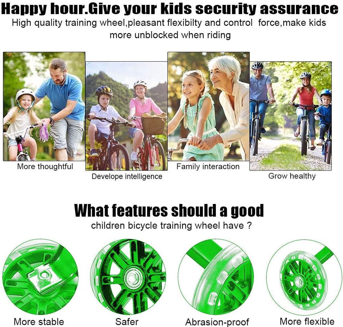 Allecto Premium - Stabilisatoren Kinderfiets Groene Ondersteuningswielen 1 Paar - Fietsstabilisatoren voor Kinderen Kinderfiets kopen online