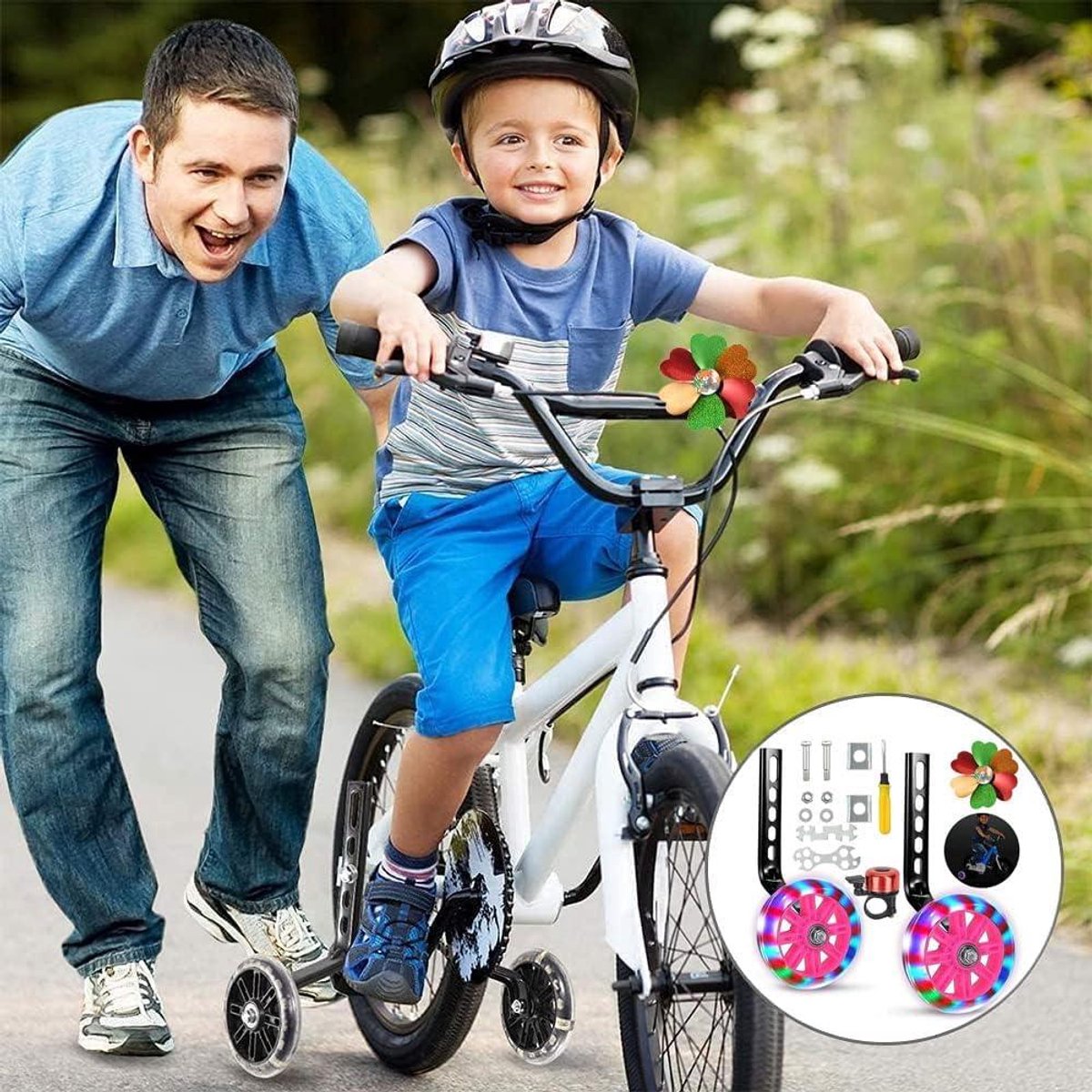 Allecto Premium - Steunwielen voor kinderfiets - Roze - Hulpwielen voor volwassenen Kinderfiets kopen online