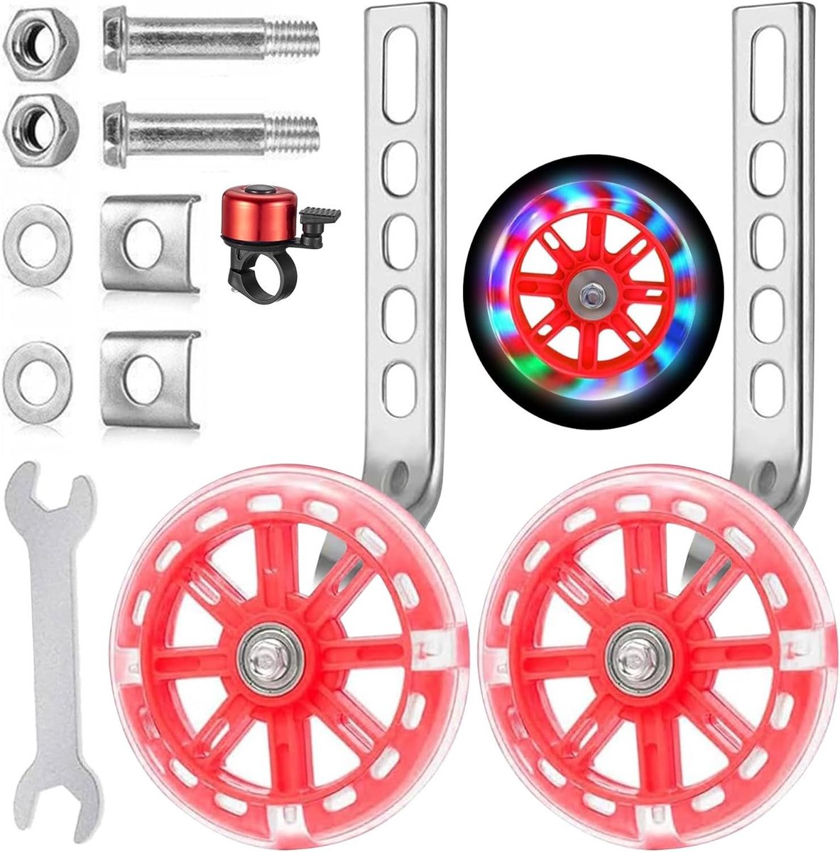 Allecto Premium - Universele Stabilisatoren voor Kinderfiets - Stabiele Wielen in Rood - Kinderfiets Ondersteuningswielen - Set van 2 Kinderfiets kopen online