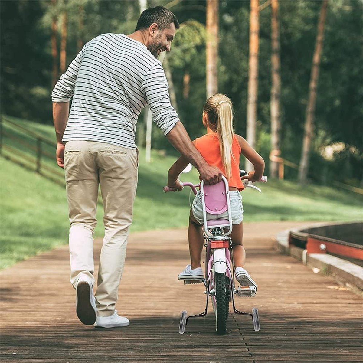 Allecto Premium - Universele zijwieltjes voor kinderfiets met extra ondersteuning. Veilige zijwieltjes voor kinderfiets met verstelbare hoogte. Kinderfiets kopen online