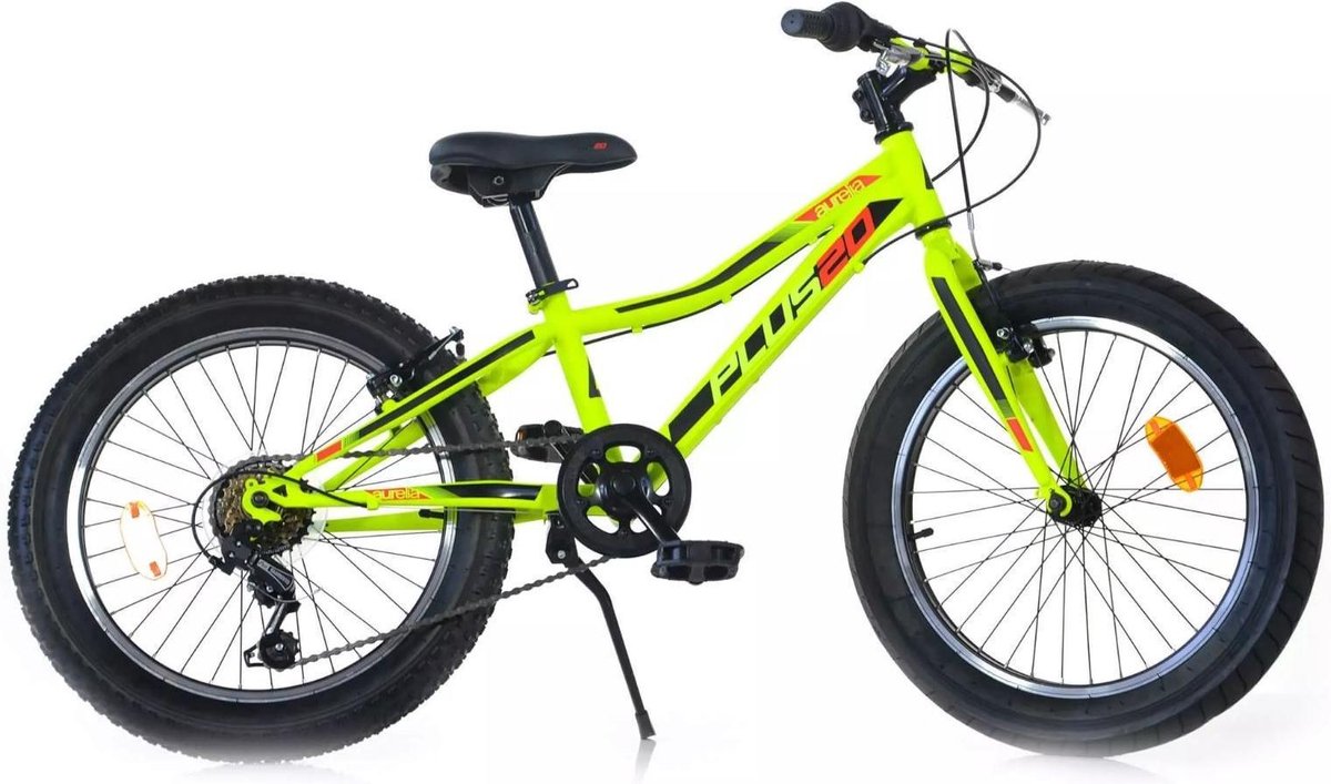 Aurelia Plus - 20 Inch - Mountainbike - Kids Fatbike - Lime/Zwart - 6 Versnellingen Fiets kopen online