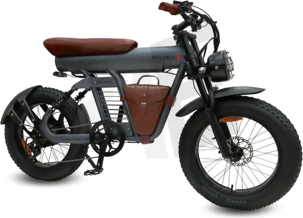 Diablo Fat Boy Fatbike met Hydraulische remmen - Mat Grijs Bruin - 2025 Fiets (elektrisch) kopen online