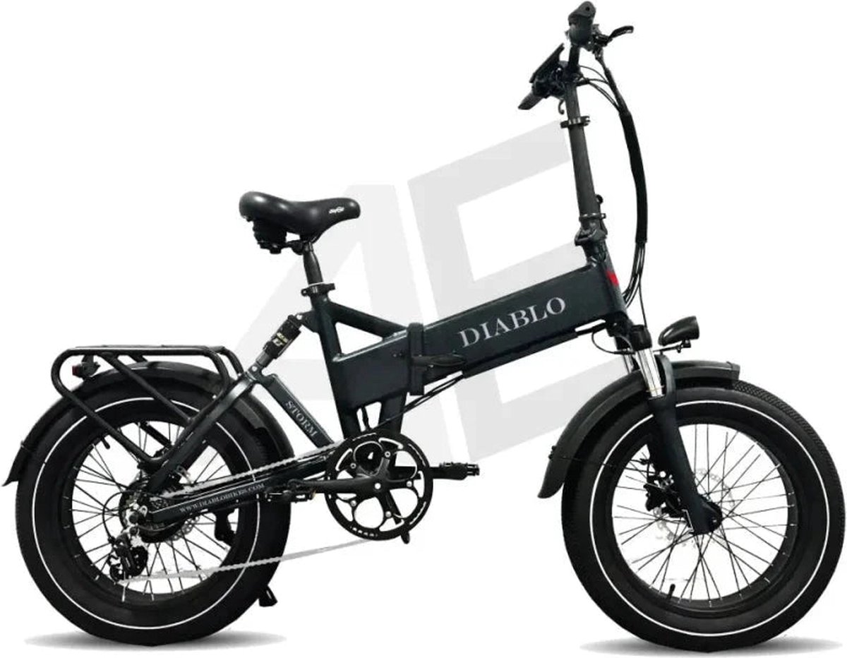Diablo Storm Fatbike Vouwfiets met Hydraulische remmen - Mat Zwart Fiets (elektrisch) kopen online