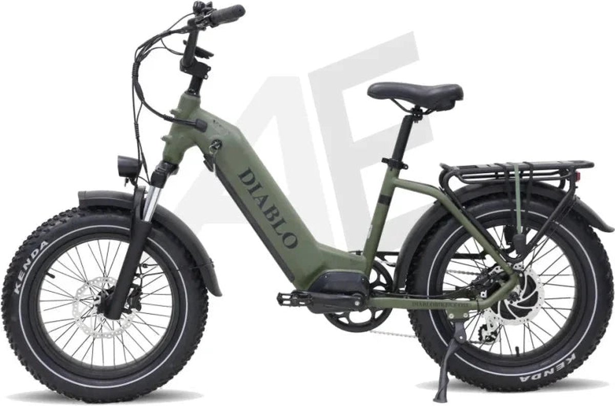 diablo xr1 fatbike met hydraulische remmen mat groen