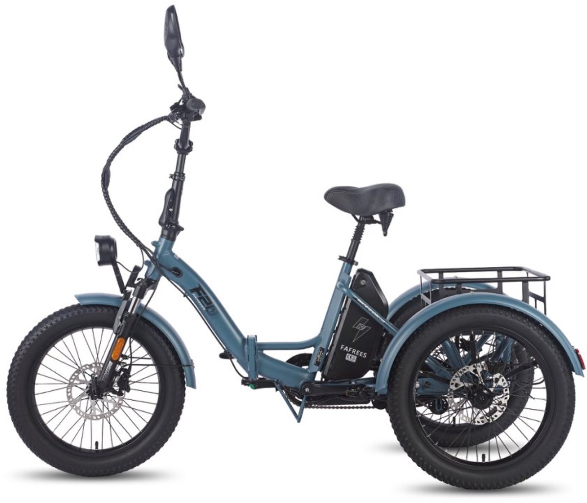 dik klapfiets e bakfiets 20 inch 48v 21ah accu hydraulische schijfremmen elektrische fiets elektrische vrachtsfiets 180kg blauw driewieler e bike