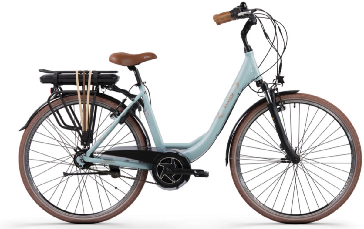 ELUXO E-Voltage City N8 Elektrische Fiets – E-bike – Rijklaar Geleverd - Lage Instap - Framemaat 49 - Uitneembare Accu - 28 Inch - 250W Bewo Middenmotor - 120 km Actieradius - Sea Blue Matt Fiets (elektrisch) kopen online