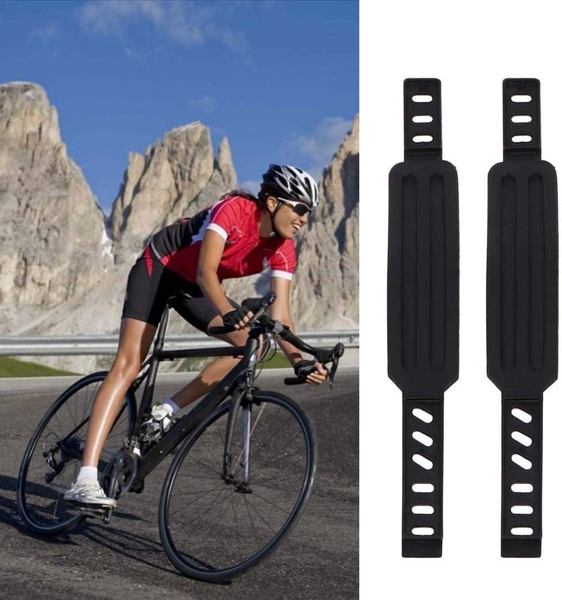 fiets accessoires - Straps-fiets riemen-pedal straps-Hometrainer pedaalriemen-1 paar rubberen pedaalriemen-universeel pedalen met riempjes Fiets kopen online