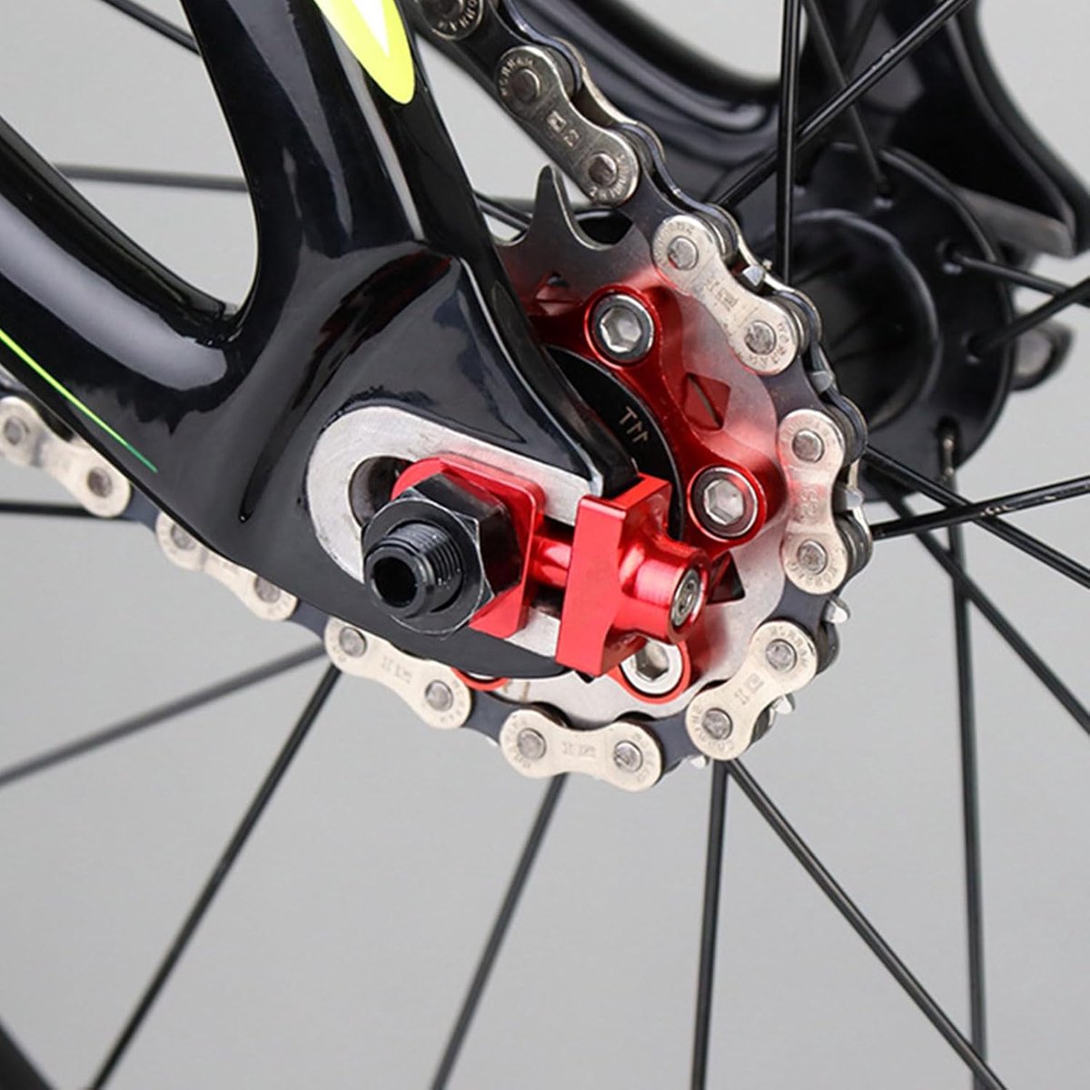 fietskettingspanner aluminiumlegering 2 stuks hoogwaardige kettingspanners rode fietskettingspanner set met n versnelling metaallegering voor bmx fixie bike met n versnelling